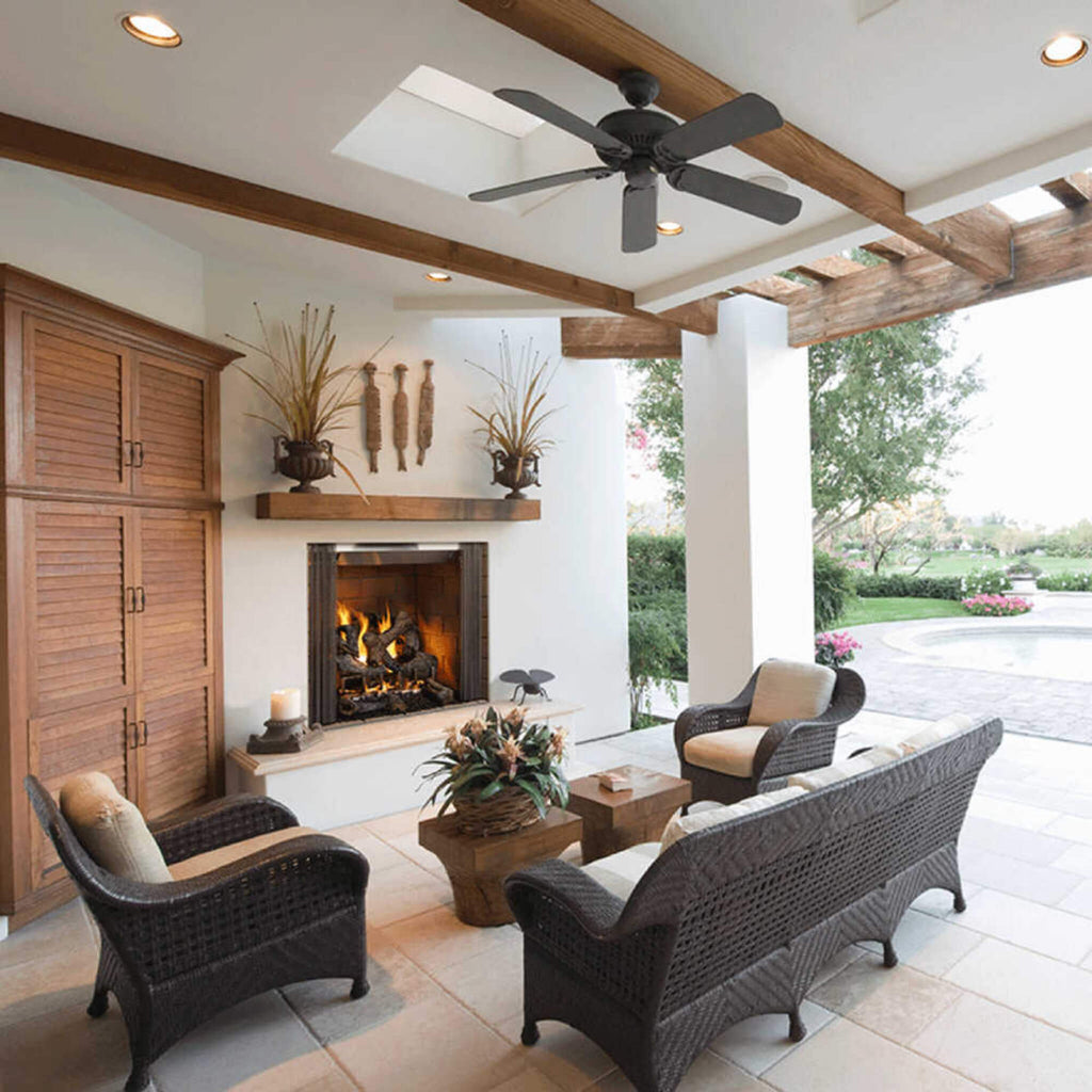MAJESTIC CASTLEWOOD 42" Outdoor Wood Burning Fireplace [ODCASTLEWD-42-B] SAKSBY - Patio View