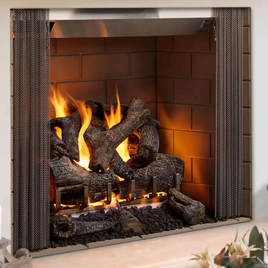 MAJESTIC CASTLEWOOD 42" Outdoor Wood Burning Fireplace [ODCASTLEWD-42-B] SAKSBY - Front Right View