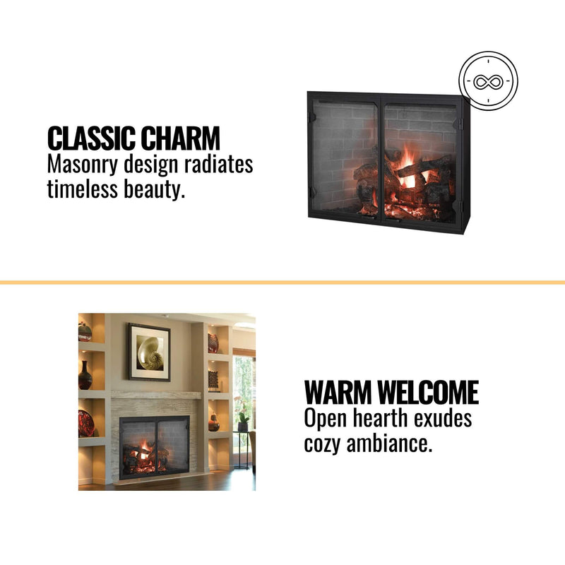 Majestic Biltmore Radiant 36" Open Wood Burning Fireplace [SB60] SAKSBY - Features View