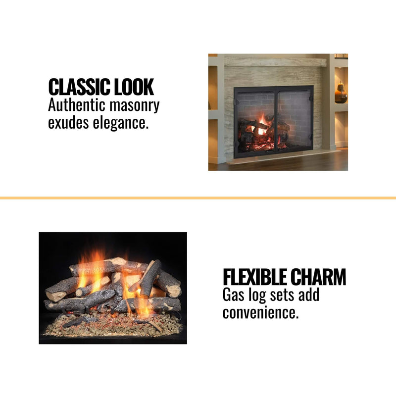 Majestic Biltmore Radiant 42" Open Wood Burning Fireplace [SB80] SAKSBY - Features View