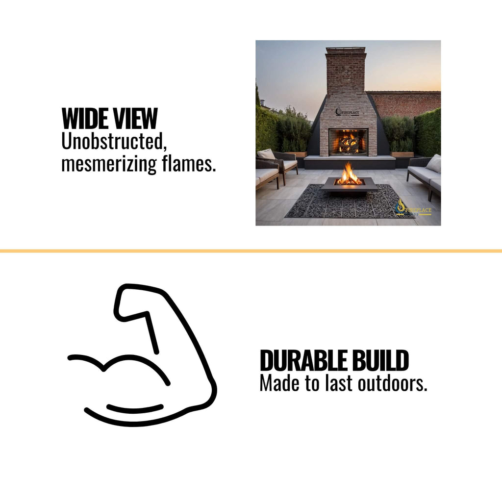 Majestic Cottagewood 42" Gray Refractory Outdoor Wood-Burning Fireplace [ODCTGWD-42/H] SAKSBY - Features View