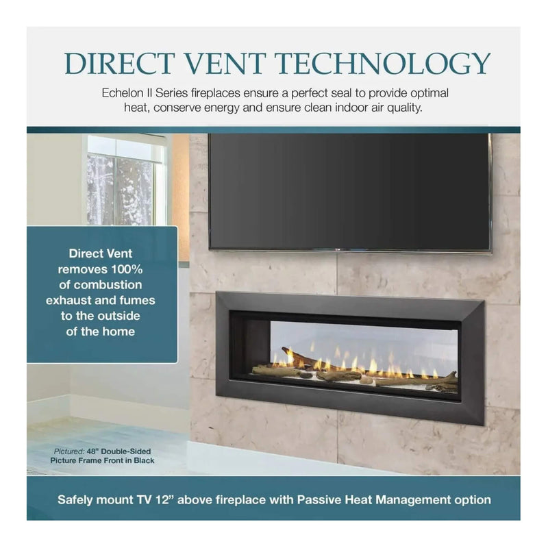 MAJESTIC ECHELON II 48" See-Through Direct Vent Fireplace [ECHEL48STIN-C] SAKSBY - Features View