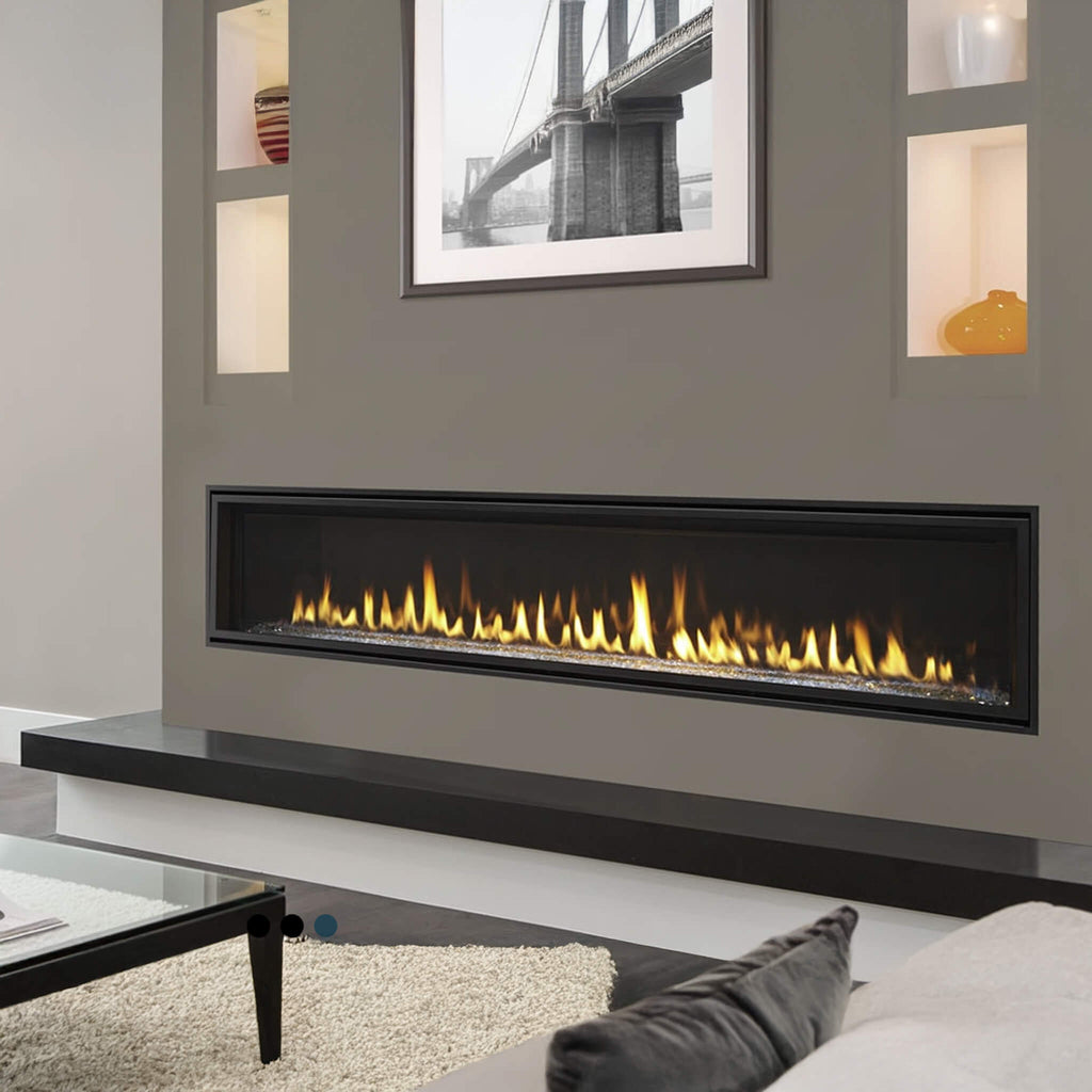Majestic Echelon II 60" Linear Direct Vent Fireplace [ECHEL60IN-C] SAKSBY - Living Room View