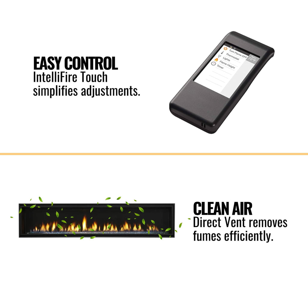 Majestic Echelon II 60" Linear Direct Vent Fireplace [ECHEL60IN-C] SAKSBY - Features View