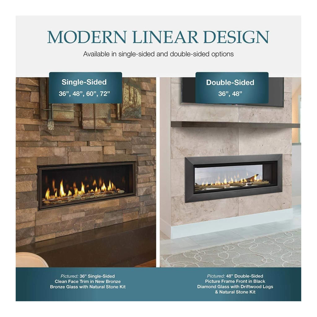 Majestic Echelon II 60" Linear Direct Vent Fireplace [ECHEL60IN-C] SAKSBY - Features View