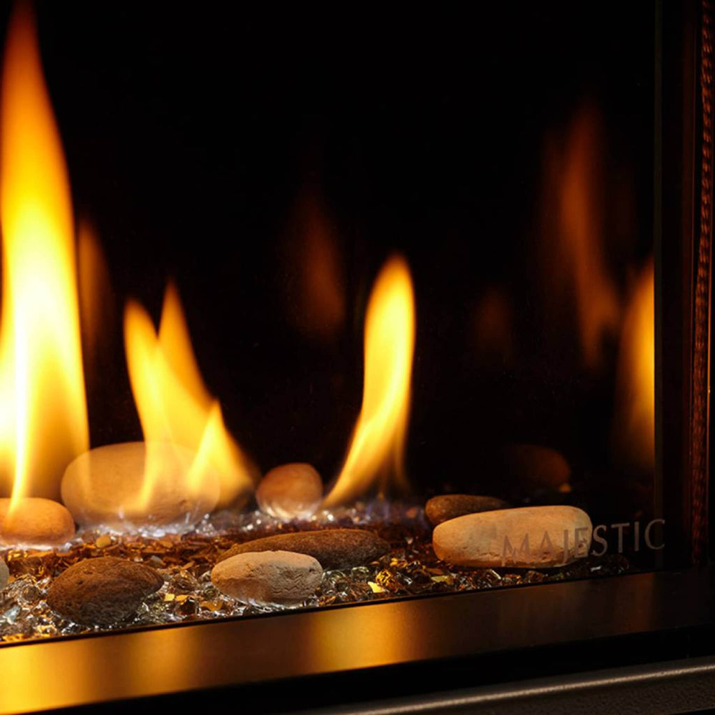Majestic Echelon II 60" Linear Direct Vent Fireplace [ECHEL60IN-C] SAKSBY - Glass View