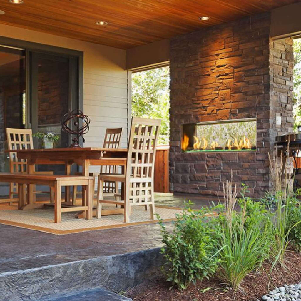 Majestic Lanai 60" Single Sided Linear Outdoor Gas Fireplace [ODLANAIG-60] SAKSBY - Outdoor View