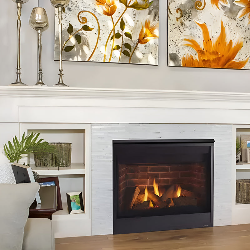 Majestic Quartz 36" Platinum Direct Vent Fireplace [QUARTZPLA36IN/IL] SAKSBY - Living Room View