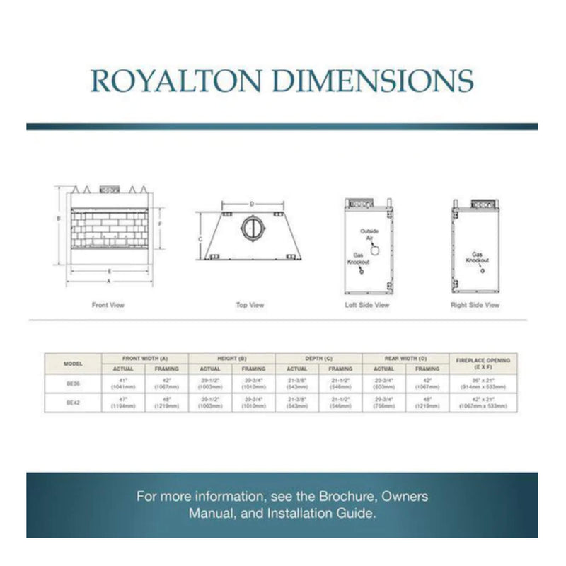 MAJESTIC ROYALTON 42" Wood Burning Fireplace With Invisible Smoke Shield [BE42] SAKSBY - Features View