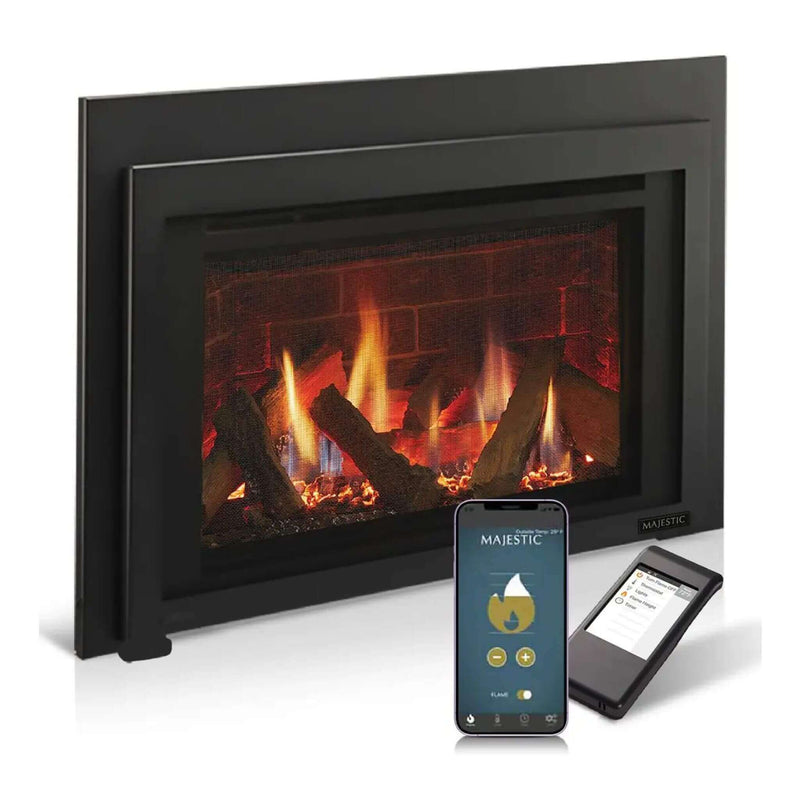 MAJESTIC RUBY 30" Direct Vent Natural Gas Insert With Intellifire Touch Ignition [RUBY30IN] SAKSBY - Front Right With App View