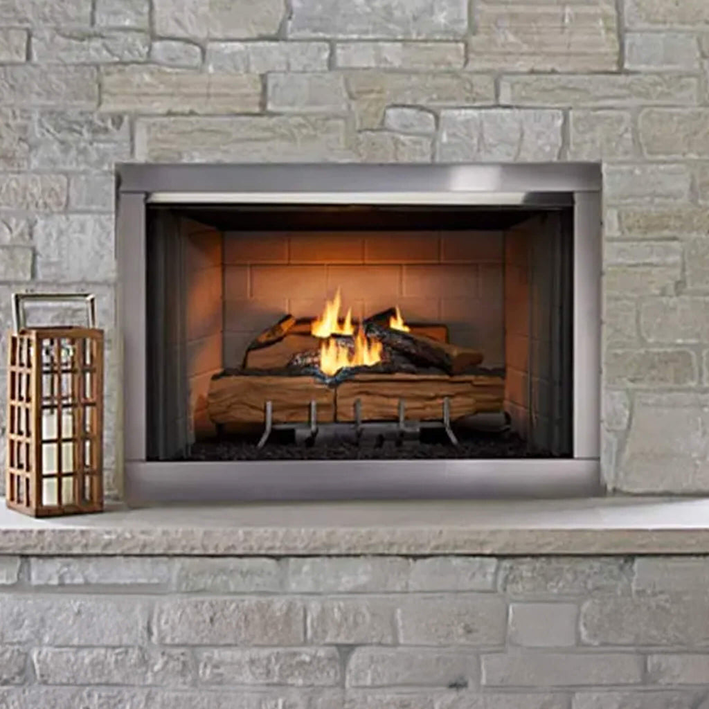Majestic Vesper 42" Traditional Concrete Refractory Outdoor Gas Fireplace [VOFB42-T] SAKSBY - Front View