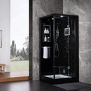 MAYA BATH PLATINUM ARREZO Steam Shower With Rainfall Ceiling Shower SAKSBY - Black View