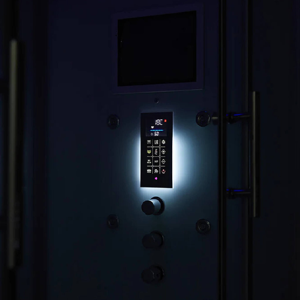 MAYA BATH Platinum Catania-R Steam Shower With 6 Acupuncture Jets SAKSBY - Digital Screen View