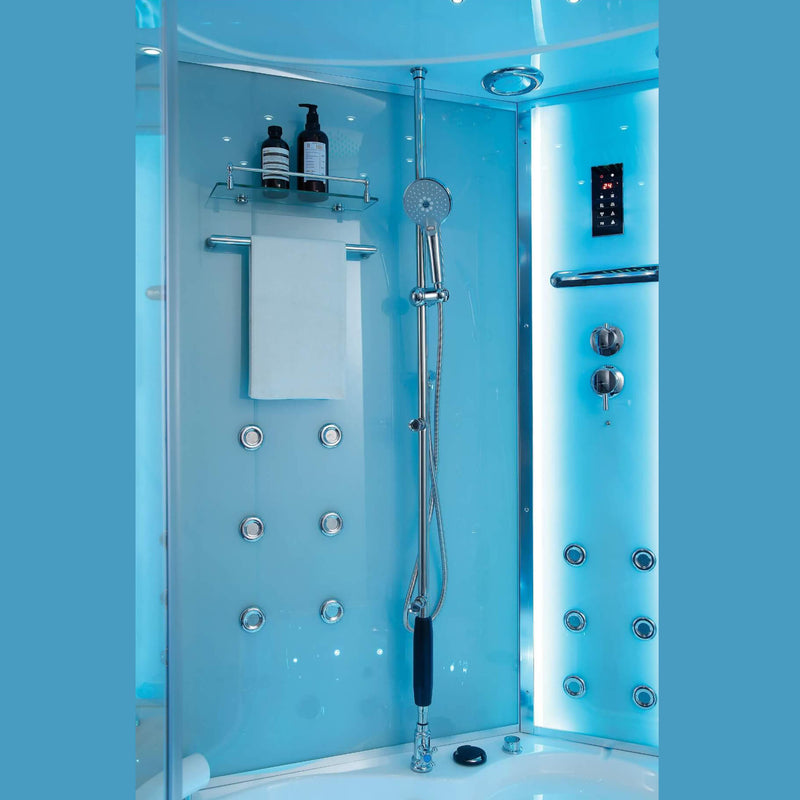 MAYA BATH PLATINUM COMFORT Steam Shower With Whirlpool Bathtub SAKSBY - Left inside View