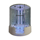 MAYA BATH PLATINUM COMFORT Steam Shower With Whirlpool Bathtub SAKSBY - White Front View