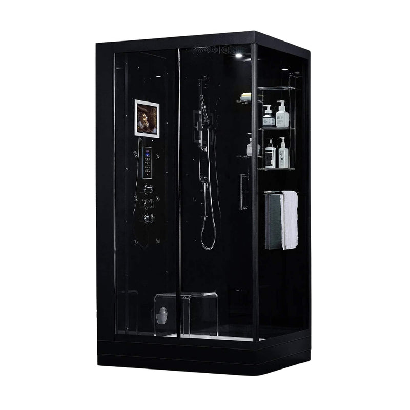 MAYA BATH PLATINUM LUCCA-L Steam Shower SAKSBY - Front Left Black View