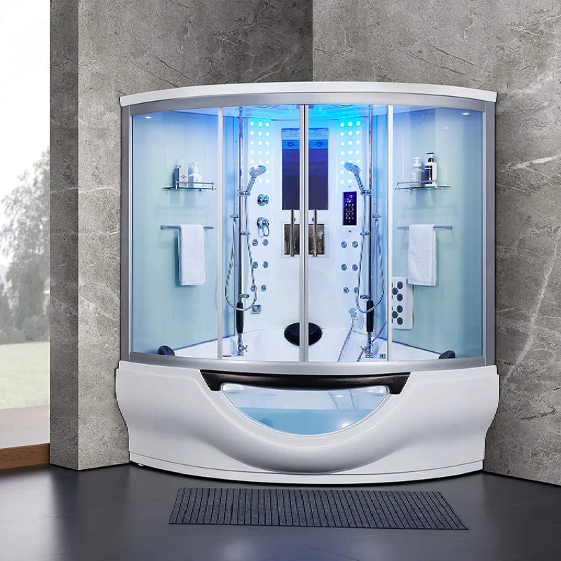 MAYA BATH Platinum Superior Steam Shower With Foot Massager SAKSBY - Demonstration View