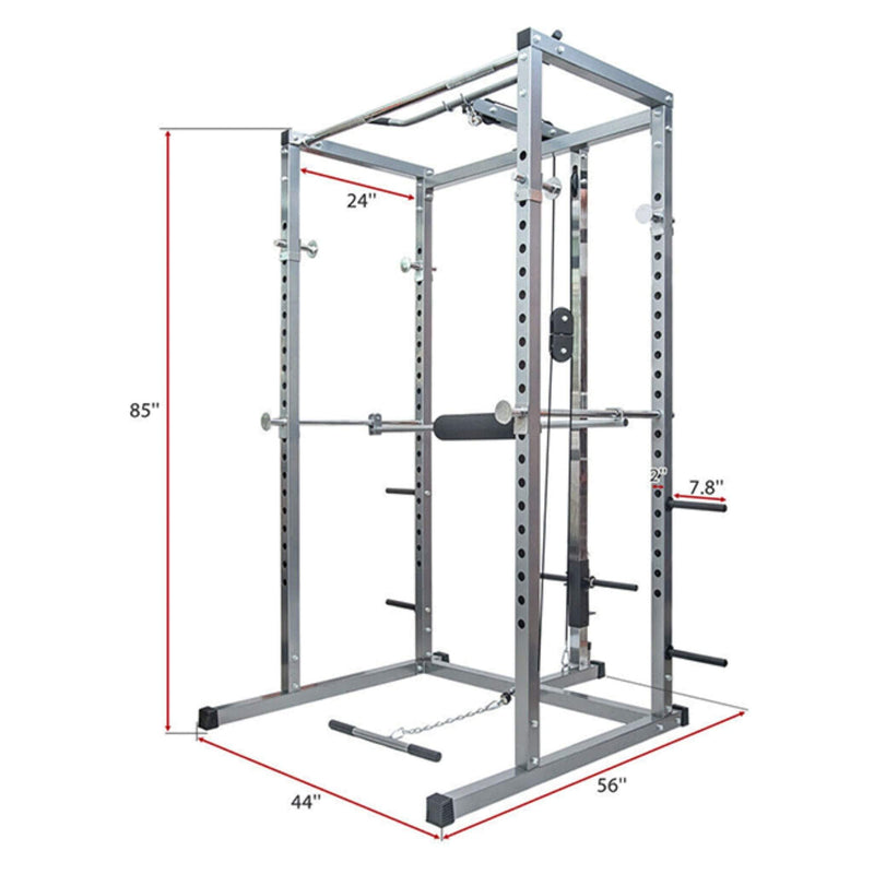 Merax Multi-Functional Olympic Power Squat Rack Cage For Home & Gym (SAK98719) - Saksby Wholesale - Dimensions View