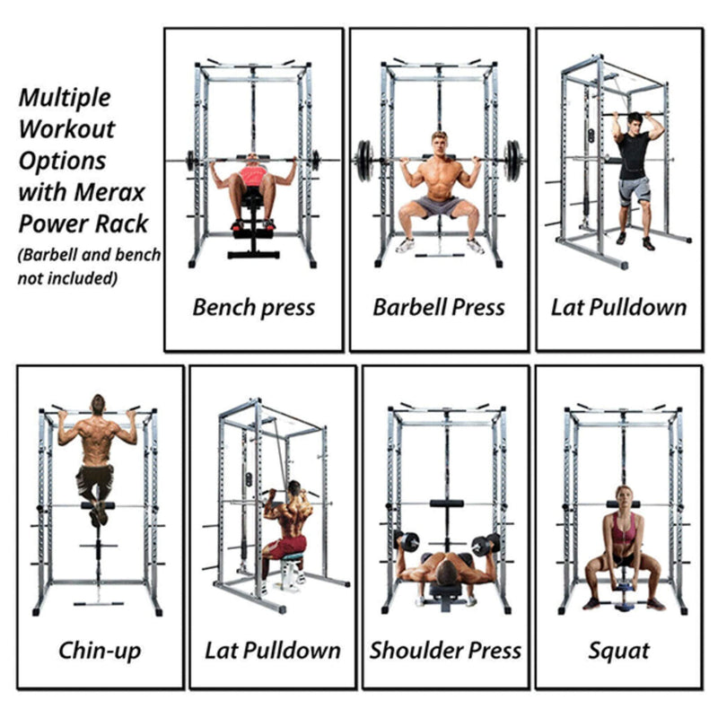 Merax Multi-Functional Olympic Power Squat Rack Cage For Home & Gym (SAK98719) - Saksby Wholesale - Multiple Workouts View
