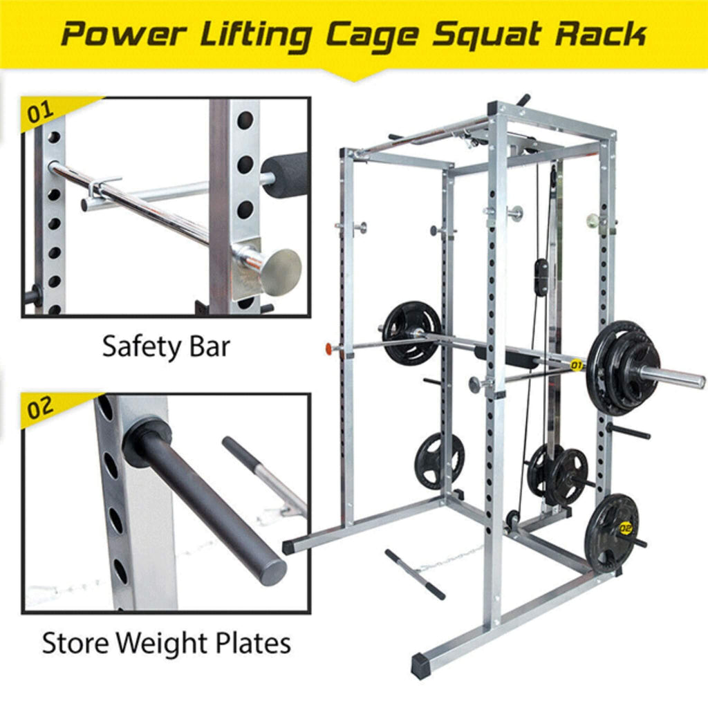 Merax Multi-Functional Olympic Power Squat Rack Cage For Home & Gym (SAK98719) - Saksby Wholesale - Safety Features View