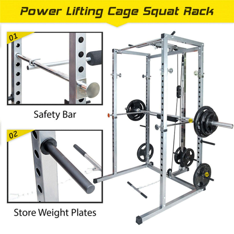 Merax Multi-Functional Olympic Power Squat Rack Cage For Home & Gym (SAK98719) - Saksby Wholesale - Safety Features View