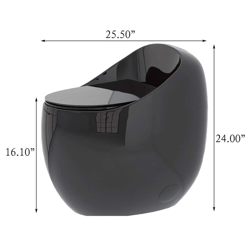 Modern 1.28 GPF Single Flush 1-Piece Ceramic Egg-Shaped Toilet (SAK93341) - Saksby Wholesale - Product Dimensions