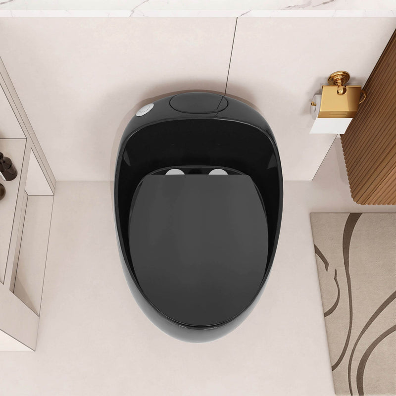 Modern 1.28 GPF Single Flush 1-Piece Ceramic Egg-Shaped Toilet (SAK93341) - Saksby Wholesale - Top View Setup