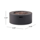 Modern 32 Inch 40K BTU Round Iron Propane Fire Pit (SAK29102) - Saksby Wholesale - Dimensions