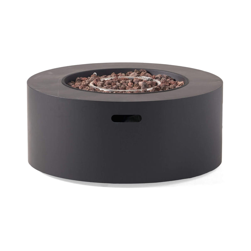 Modern 32 Inch 40K BTU Round Iron Propane Fire Pit (SAK29102) - Saksby Wholesale - Front View White Background