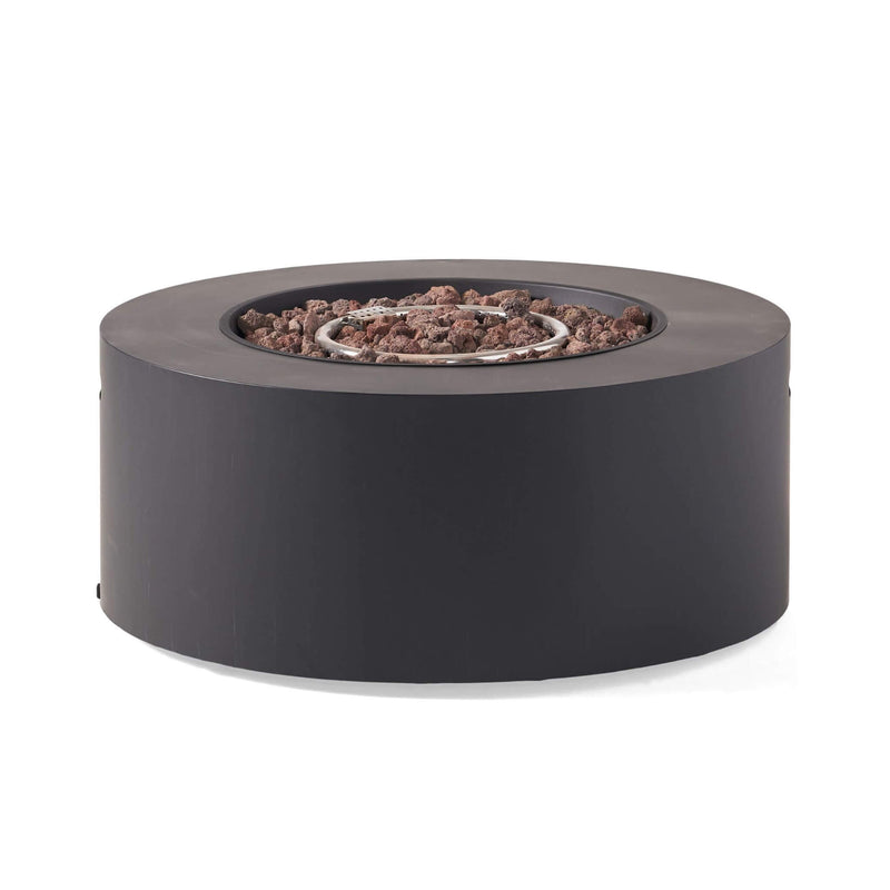 Modern 32 Inch 40K BTU Round Iron Propane Fire Pit (SAK29102) - Saksby Wholesale - White Background
