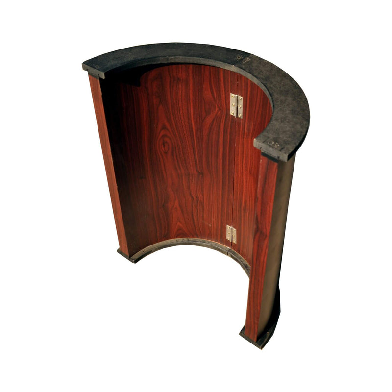Modern 96 Inch Wooden Poker Table With U Shape Legs, Drop Box And Chips Tray (SAK83109) - Saksby Wholesale - Half Moon Legs Details