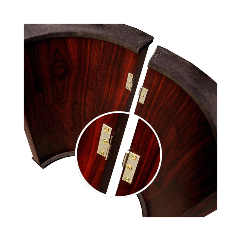 Modern 96 Inch Wooden Poker Table With U Shape Legs, Drop Box And Chips Tray (SAK83109) - Saksby Wholesale - Half Moon Legs Hinge Details
