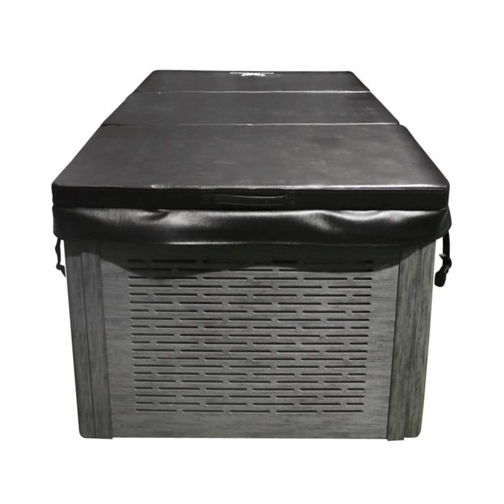 ChillTherapy Modern Cold Plunge Spa Tub With Built-In Ozone And Multi-Coloured Exterior Lighting (SAK37605) - Front View With Cover