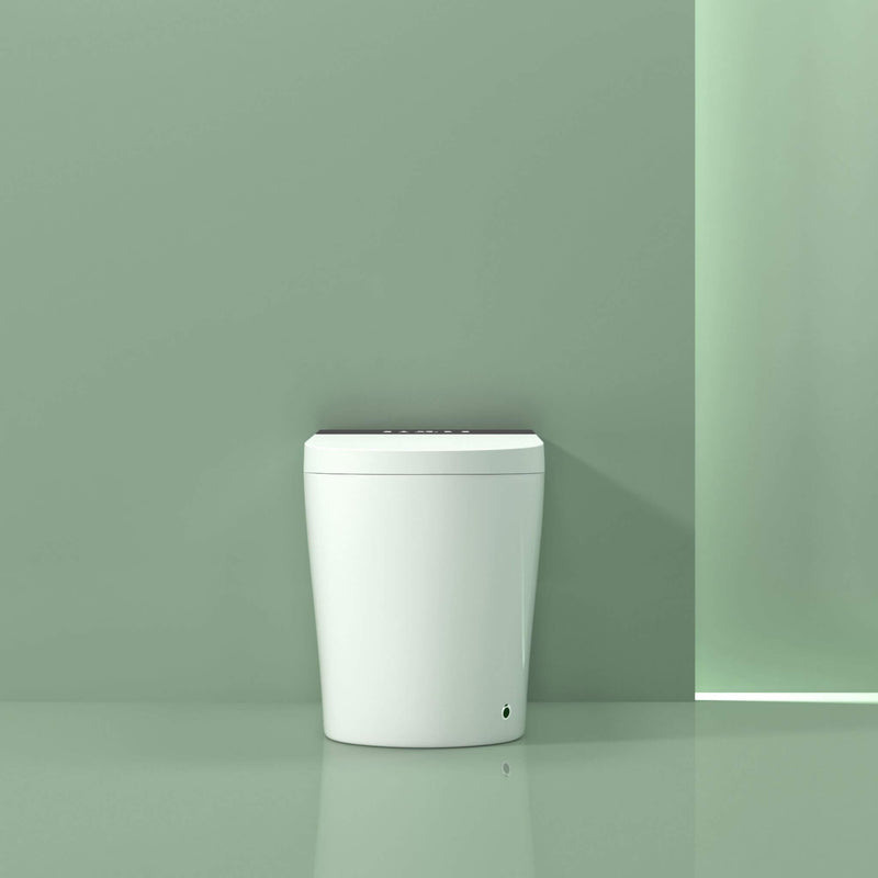 Modern Compact Smart Tankless Toilet With Bidet, Auto Open, Auto Flush, Heated Seat And Air Dryer (SAK51990) - Saksby Wholesale - Front View Lifestlye