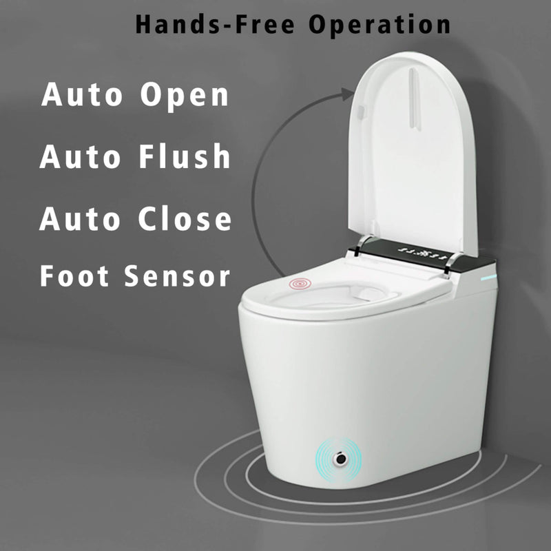 Modern Compact Smart Tankless Toilet With Bidet, Auto Open, Auto Flush, Heated Seat And Air Dryer (SAK51990) - Saksby Wholesale - Hands-Free Operation