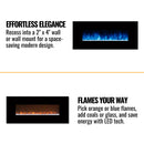 MODERN FLAMES AMBIANCE Built-In Electric Fireplace With LED Flame Technology,  60" [AL60CLX2-G] SAKSBY - Features View