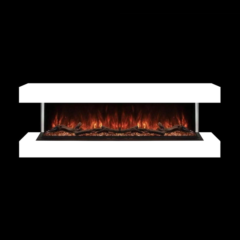 MODERN FLAMES LANDSCAPE PRO 56" Electric Fireplace Wall Mount Studio Suite Display, White [WMC-56LPM-RTF] SAKSBY - Front View