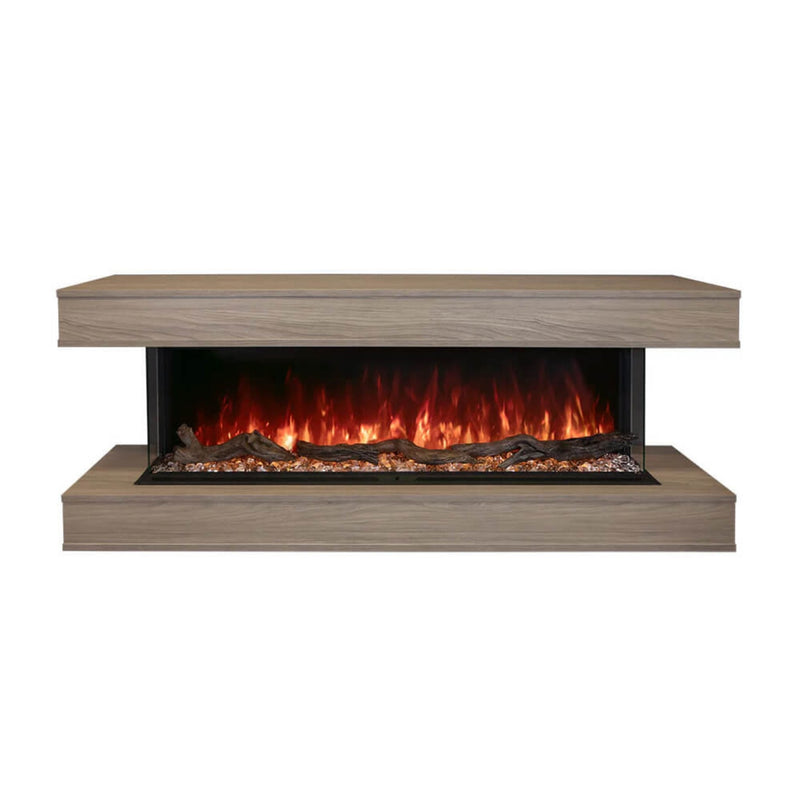 MODERN FLAMES LANDSCAPE PRO 80" Electric Fireplace Wall Mount Coastal Sand Studio Suite [WMC-80LPM-CS] SAKSBY - Front View