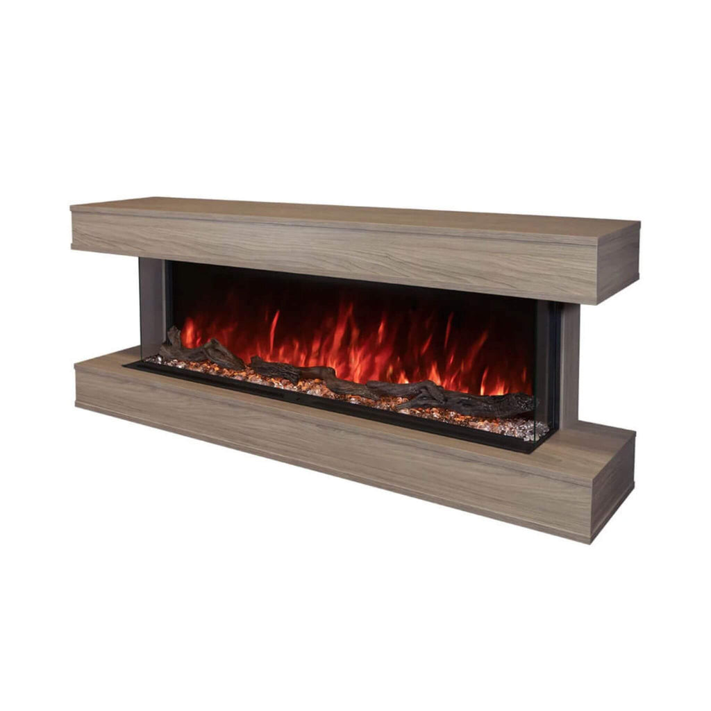 Modern Flames Landscape Pro 80-Inch Electric Fireplace Wall Mount Coastal Sand Studio Suite [WMC-80LPM-CS] (SAK96382) - Saksby Wholesale - Front Left View