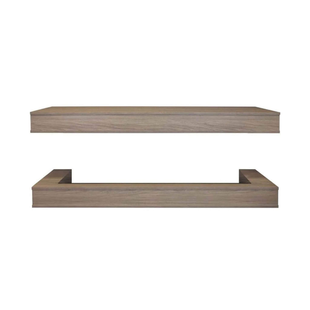 Modern Flames Landscape Pro 80-Inch Electric Fireplace Wall Mount Coastal Sand Studio Suite [WMC-80LPM-CS] (SAK96382) - Saksby Wholesale - Top And Bottom Wood Frame Design View