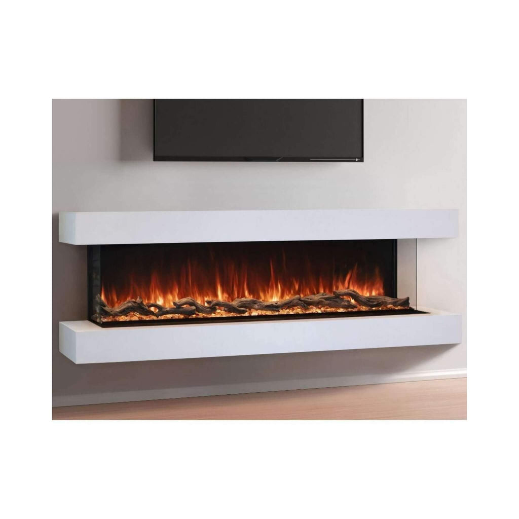 MODERN FLAMES LANDSCAPE PRO MULTI 120” Linear Multi-Sided Electric Fireplace [LPM-12016V2] SAKSBY - Lifestyle Image In Built-In View