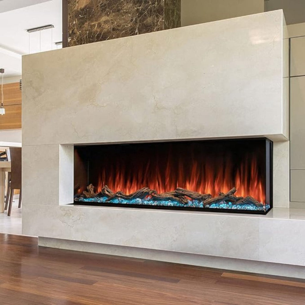 Modern Flames Landscape Pro Multi 44-Inch Linear Multi-Sided Electric Fireplace [LPM-4416] (SAK12502) - Saksby Wholesale - Wall Mount Mantel Demonstration View