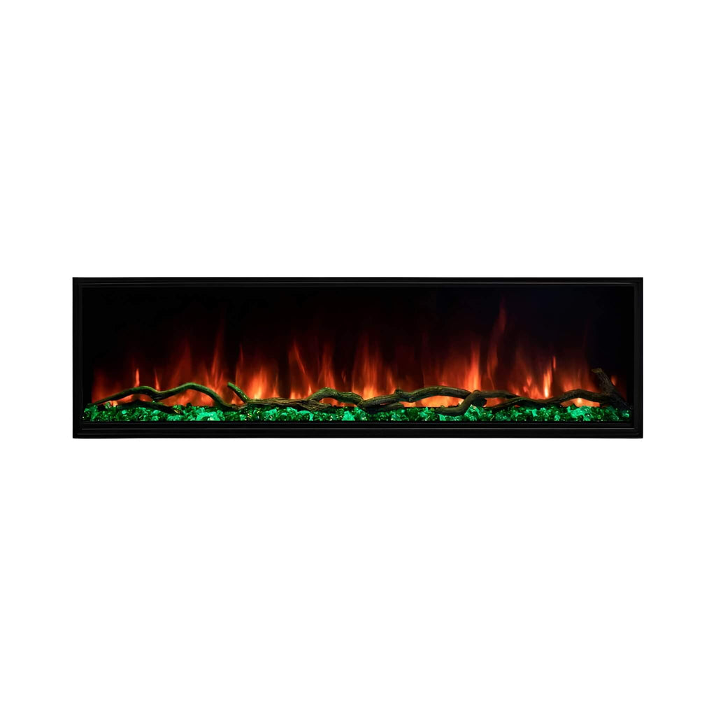 Modern Flames Landscape Pro Multi 56-Inch Linear Multi-Sided Electric Fireplace With Hybrid Flame Technology [LPM-5616V2] (SAK67390) - Saksby Wholesale -
 Green and Red Flame Front View