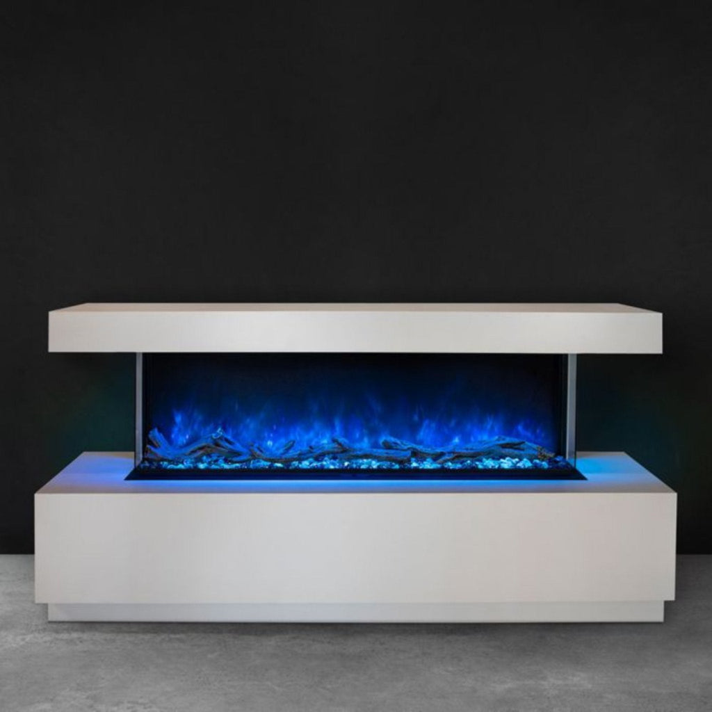 MODERN FLAMES LANDSCAPE PRO MULTI 68" Linear Multi-Sided Electric Fireplace [LPM-6816] SAKSBY - Front View With Blue Flame