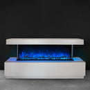 MODERN FLAMES LANDSCAPE PRO MULTI 68" Linear Multi-Sided Electric Fireplace [LPM-6816] SAKSBY - Front View With Blue Flame