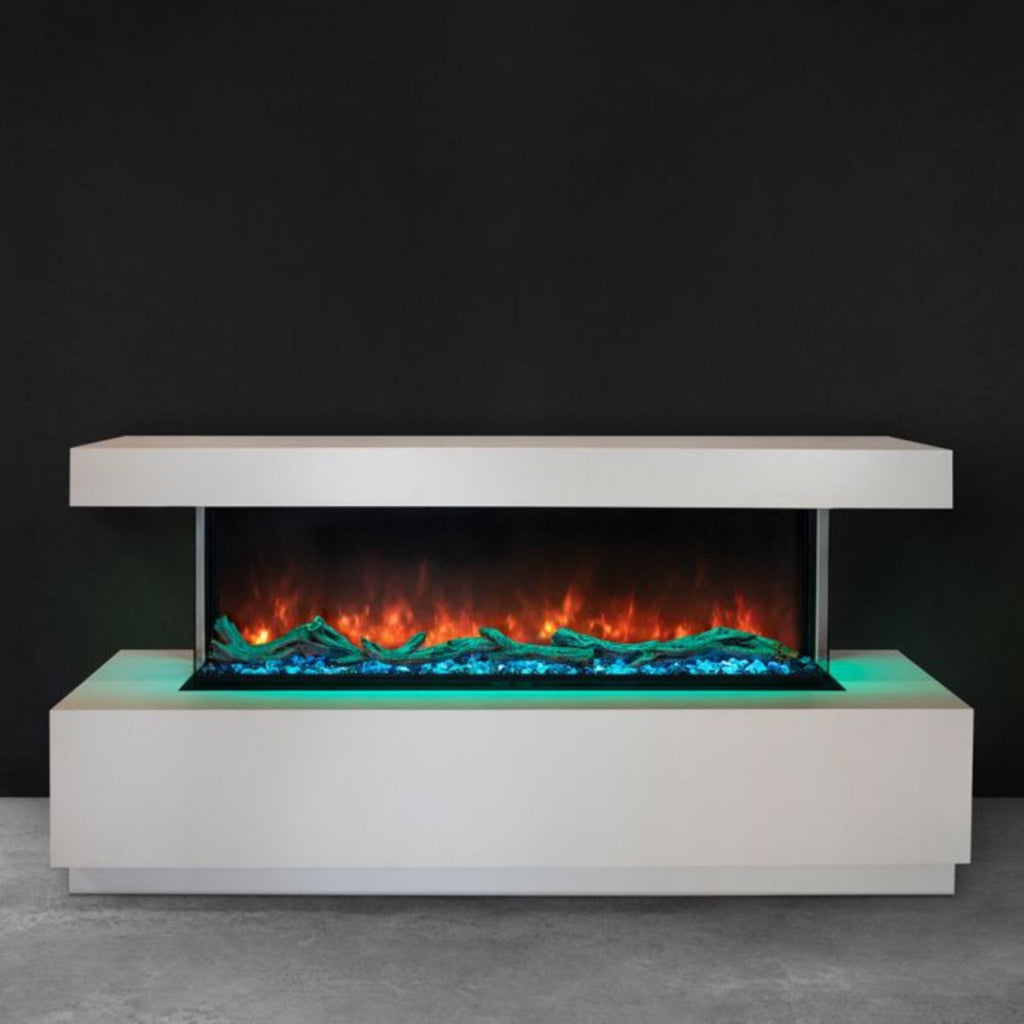Modern Flames Landscape Pro Multi 68-Inch Linear Multi-Sided Electric Fireplace [LPM-6816] (SAK15284) - Saksby Wholesale - Front View With Orange Flames