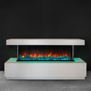 Modern Flames Landscape Pro Multi 68-Inch Linear Multi-Sided Electric Fireplace [LPM-6816] (SAK15284) - Saksby Wholesale - Front View With Orange Flames