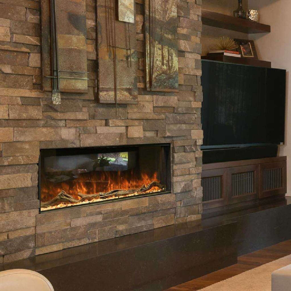 MODERN FLAMES LANDSCAPE PRO MULTI 44" Linear Multi-Sided Built-In Electric Fireplace [LPM-4416V2] SAKSBY - Living Room View