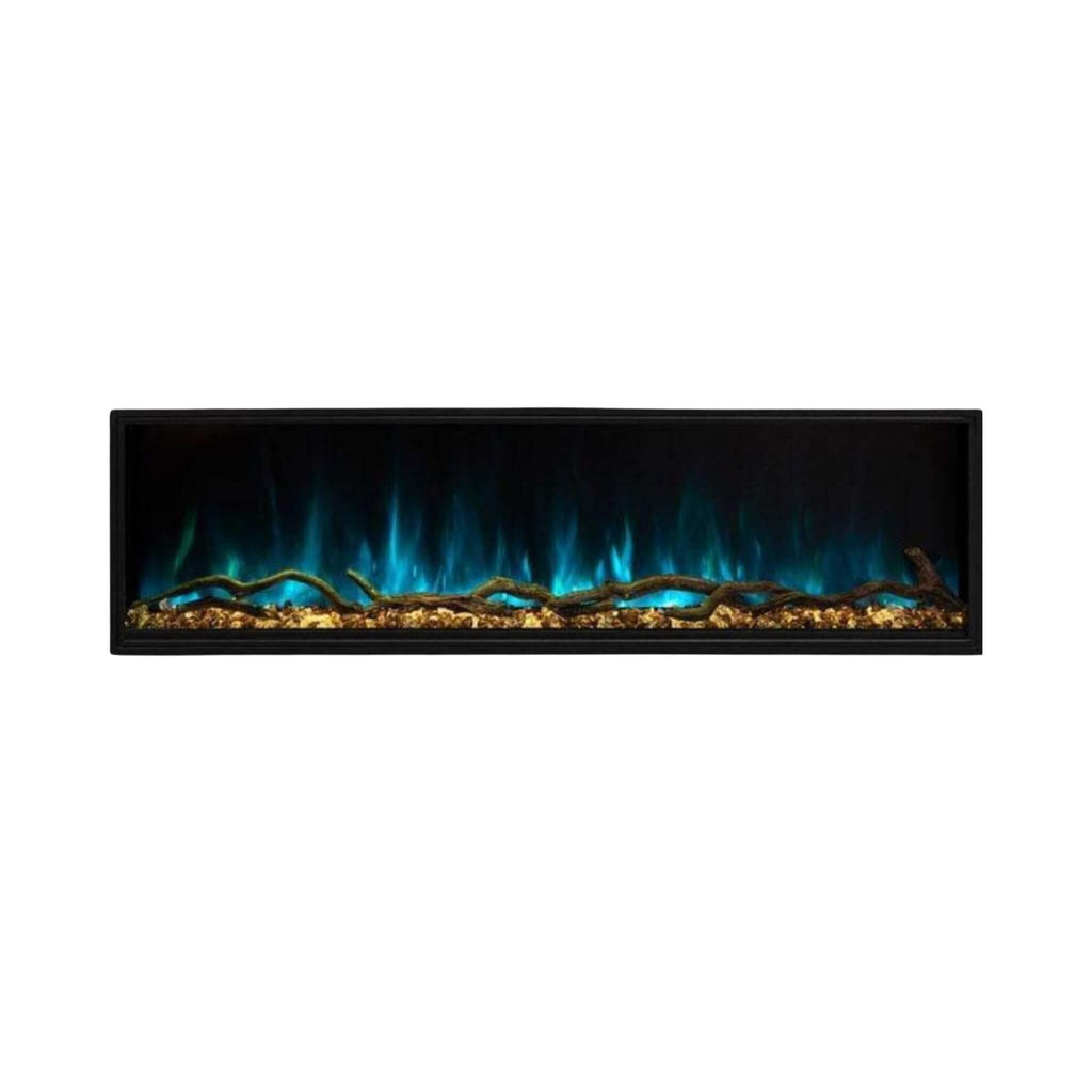 Modern Flames Landscape Pro Slim 44-Inch Built-In Linear Electric Fireplace [LPS-4414V2] (SAK18695) - Saksby Wholesale - Blue Flame and Yellow Rock View