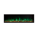 Modern Flames Landscape Pro Slim 68-Inch Built-In Linear Electric Fireplace [LPS-6814] (SAK32109) - Saksby Wholesale - Green Flames and Brown Logs View